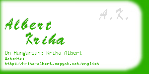 albert kriha business card